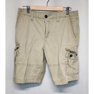 Aeropostale Cargo Shorts Mens‎ Size 32 Waist Beige Canvas Cotton Lightweight